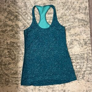 Lululemon Teal Patterned Tank Top